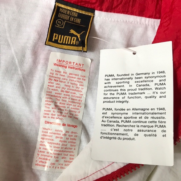 NWT puma red and white sweater/ jacket size YL - Picture 3 of 7